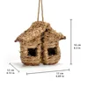 Hanging natural black grass bird nest 17*12*16cm