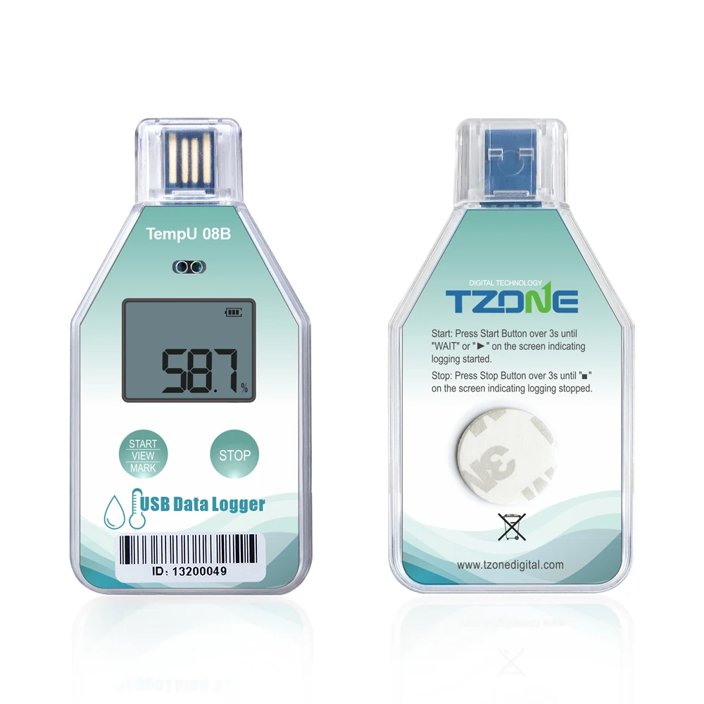One Time Digital Temperature Humidity USB Data Logger for Truck Shipping
