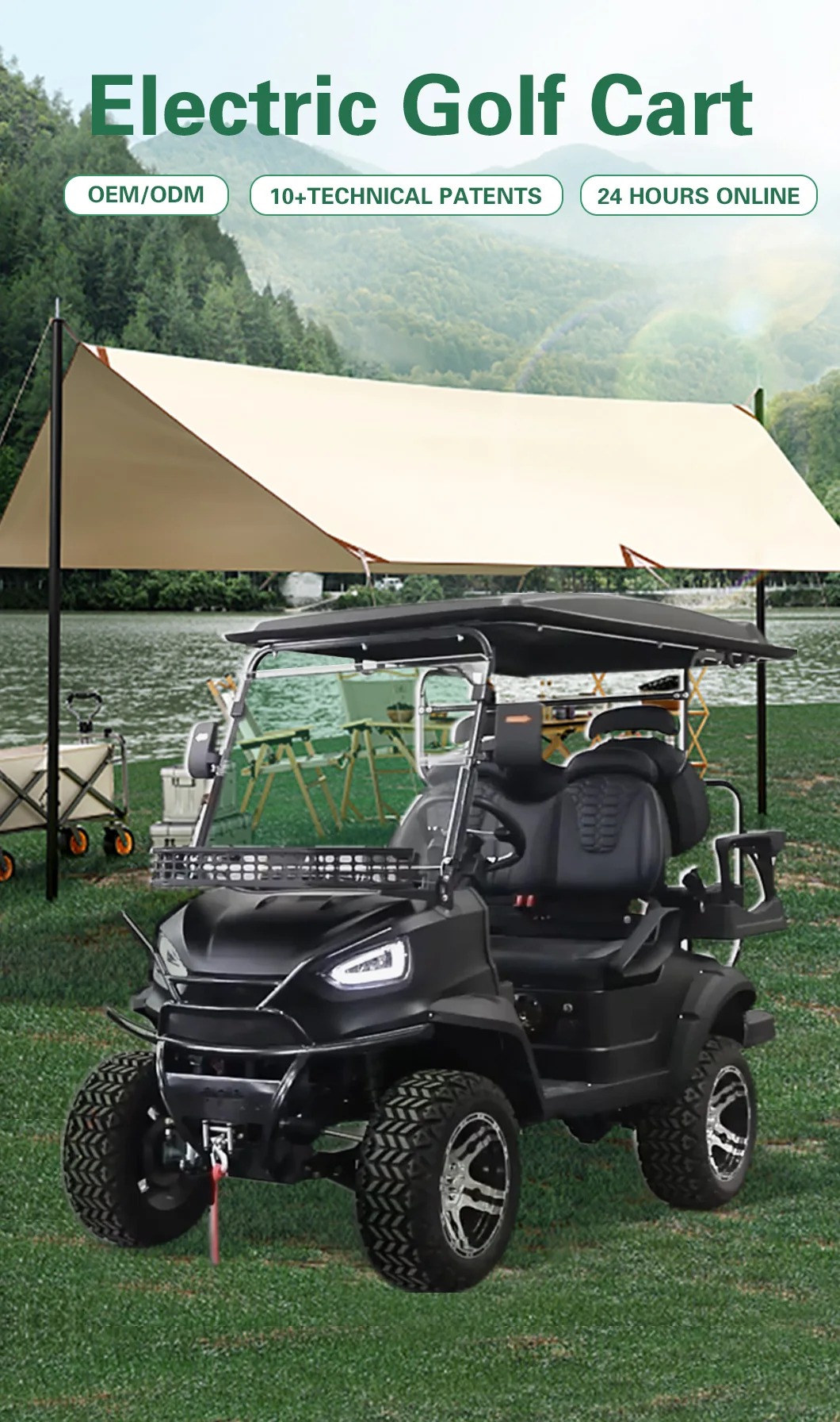 Factory Direct New Design Golf Cart Body 4 Wheel Disc Brake Golf Cart 4