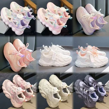 2024 Wholesale custom children's shoes New children's casual net Breathable toddler boys girls sneakers outdoor tennis fashion