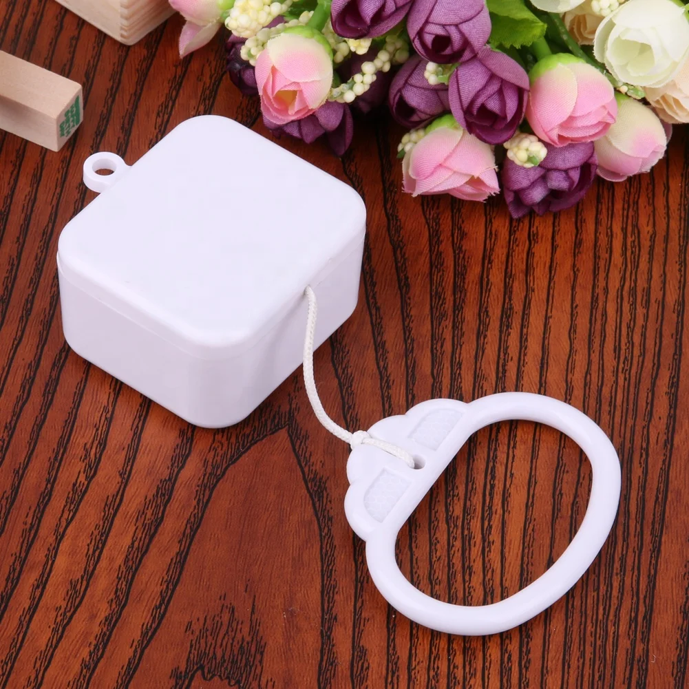 Plastic Pull String Cord Music Box With Musical Movement Pull String Music Box in White Plastic Box for Plush Toys