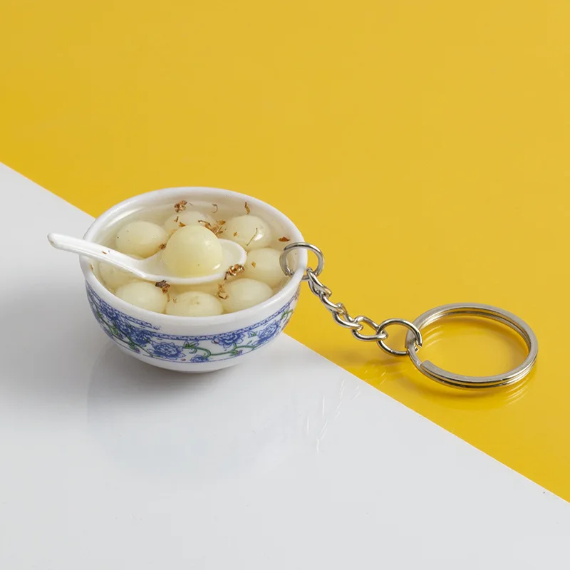 Производители пятно ПВХ минимодель игрушка кулон Творческий синий и белый фарфор чаша цепочка для ключей аксессуары