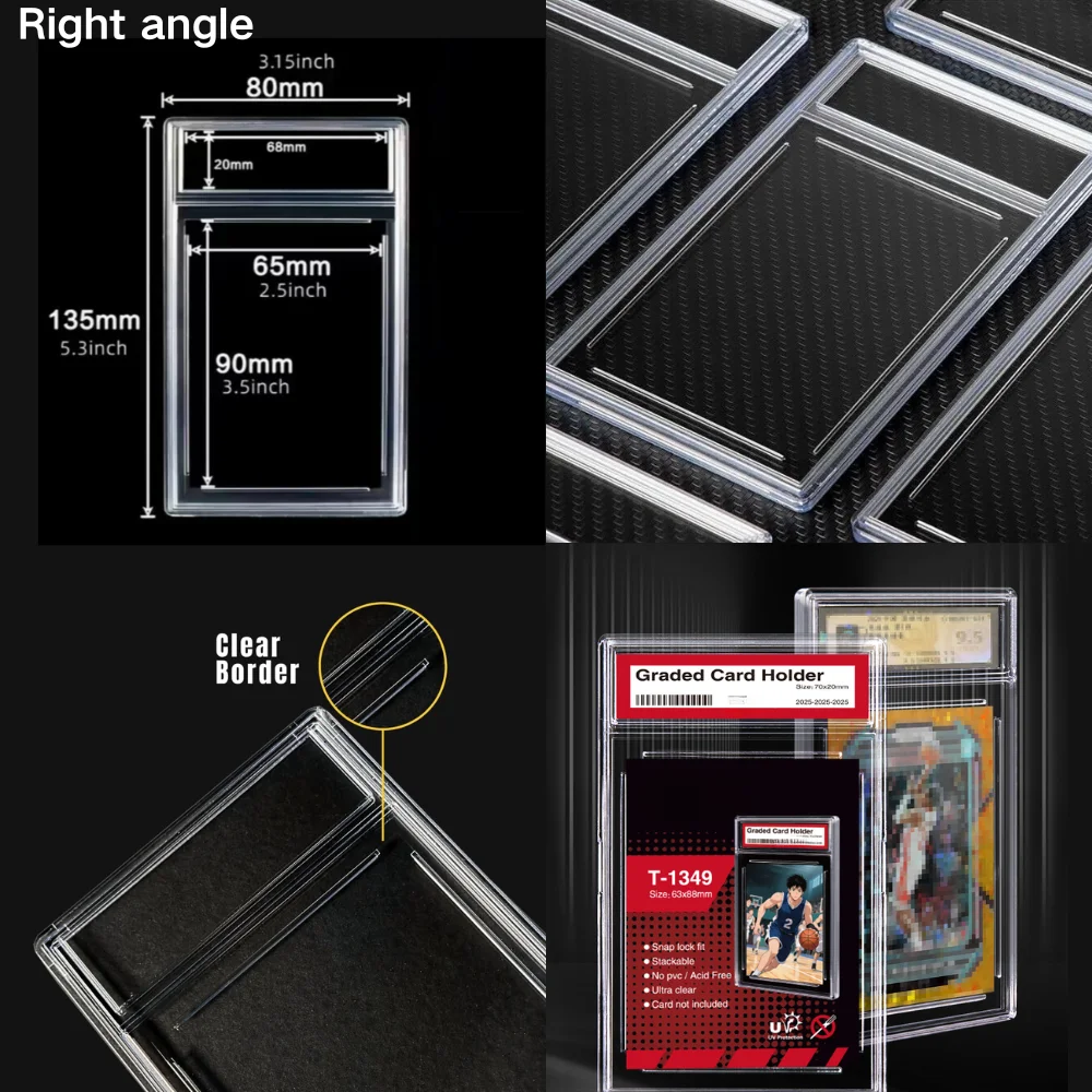 graded card dimensions Trading Card Frame (Style 4) offering substantial storage capacity while maintaining portability Premium Graded Card Slab for