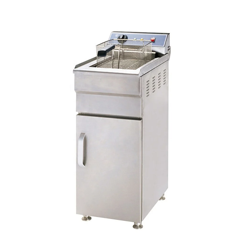 電気フライヤー、1槽2バスケット、蛇口付き、スタンドタイプ、30L、ZL