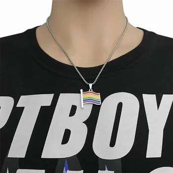 Collana LGBT Arcobaleno PHOGARY – Ciondolo Con Perline In Acciaio Inossidabile – Gioiello Pride Per Uomo E Donna