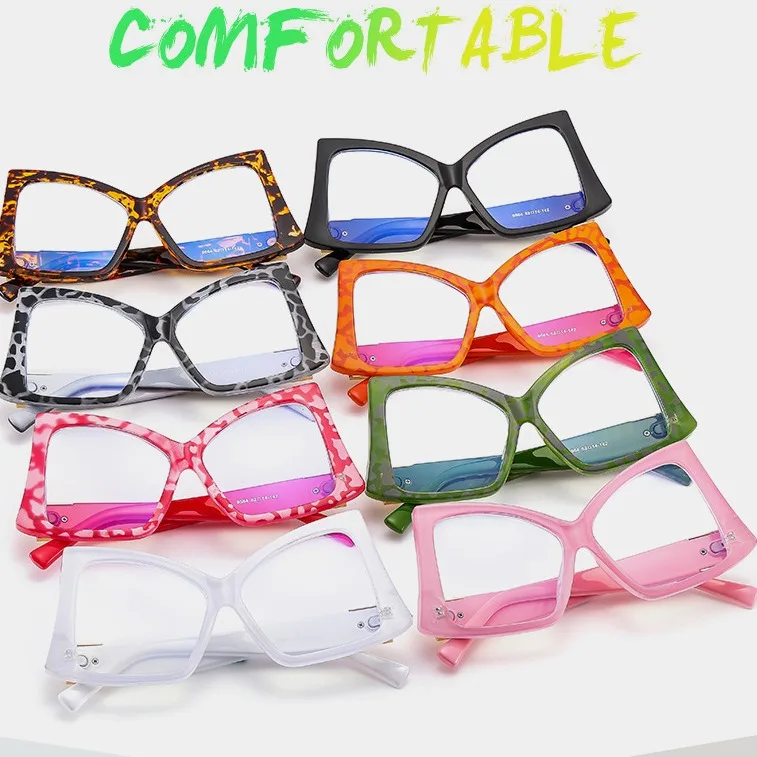 Irregular Oversized Cat Eye Anti-blue Light Eyeglasses For Women New ...