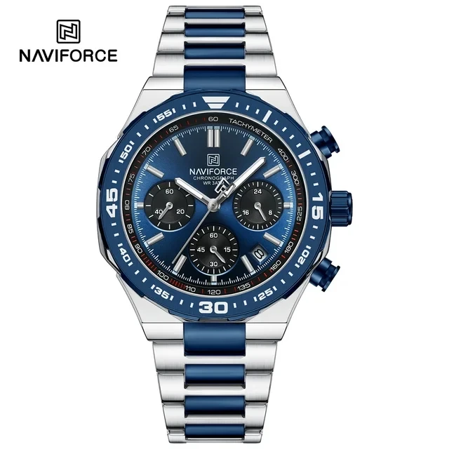 NAVIFORCE 8049 Luxury Men's Watch – Stainless Steel Quartz
