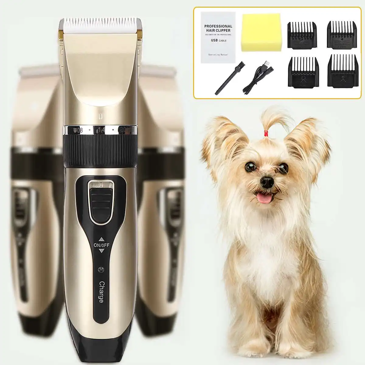 Professional Pet Cat Dog Hair Trimmer Animal Grooming Clippers Cat Cutter Pet Shaver USB Electric Clippers Hair Cutting Machine