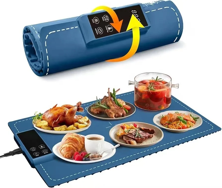 家庭用多機能シリコン保温プレート 折りたたみ式 料理保温器 便利な収納 食事用テーブル保温プレート 2