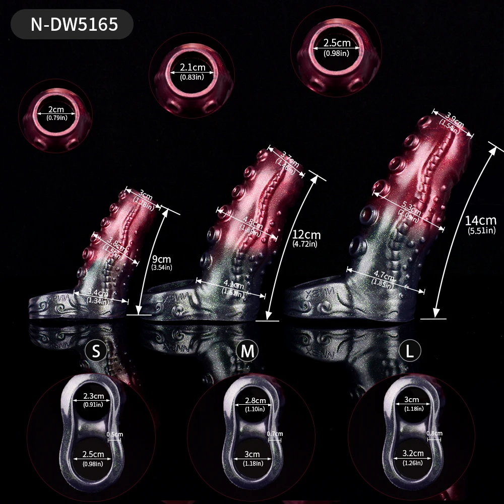 2024 New Design Penis Sleeve Extender Silicone Dildo For Men