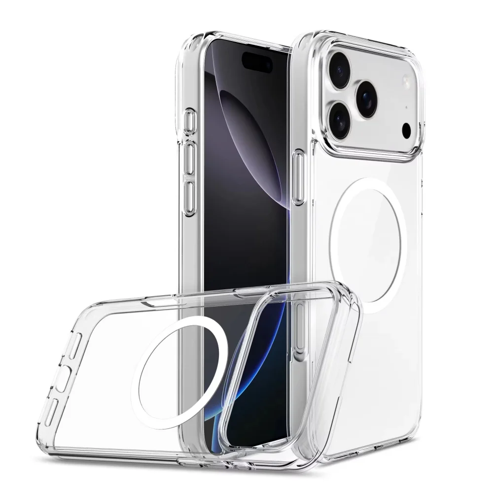 product sport crystal sparkling transparent magnetic anti drop scratch resistant wireless charging case for iphone 17 pro max laudtec-2