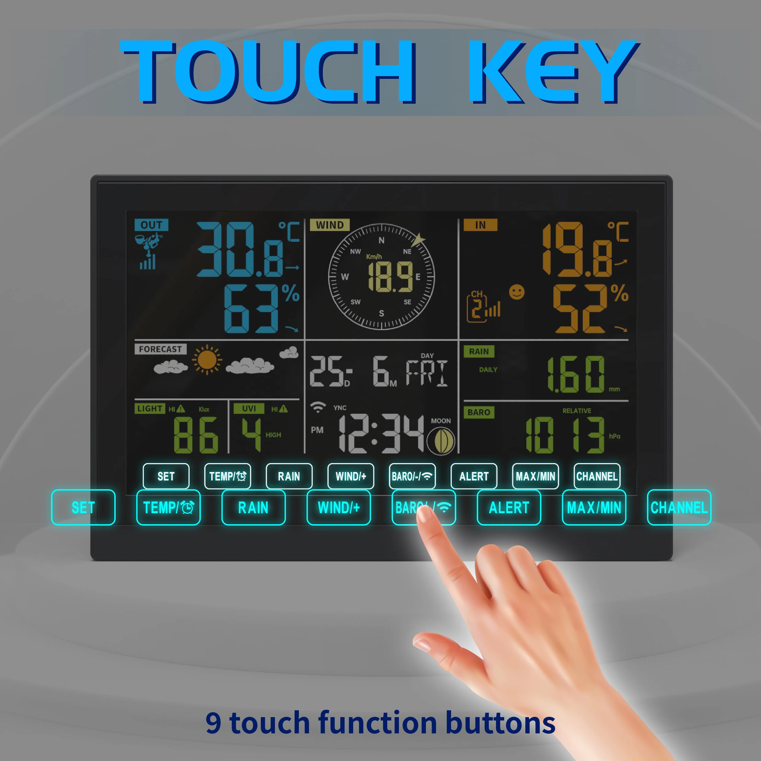 WiFi Weather Station, 10.2 inch Large Display Wireless Weather