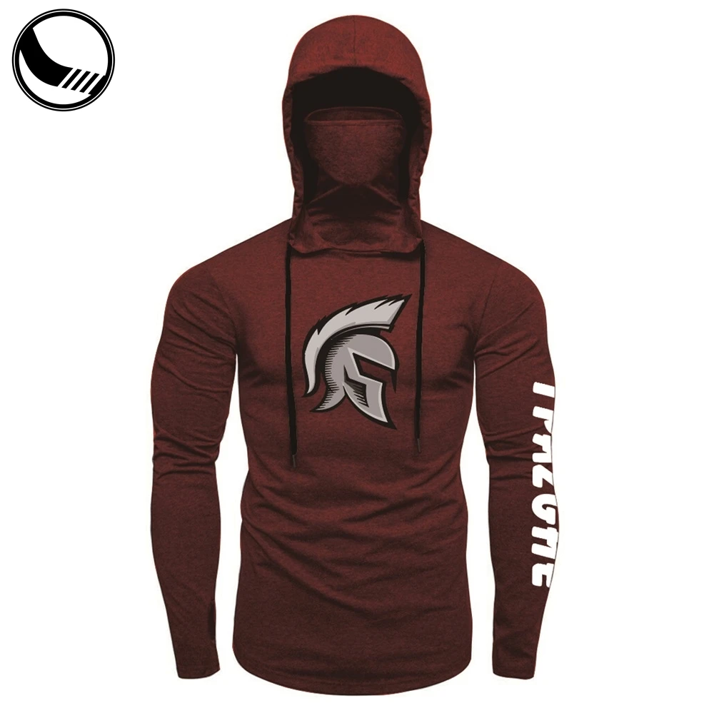 Cheap Plain Boy's Black Anime Custom logo Sublimation Hoodie  With Neck Warmer