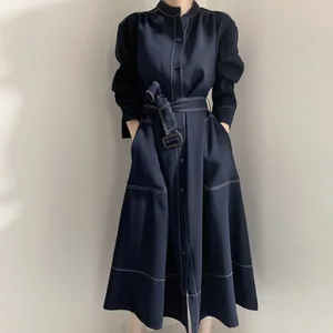 Wholesale 2026 Spring and Autumn Women's Korean Elegant Temperament Dress Women Loose Long Sleeves Long A-line Dress