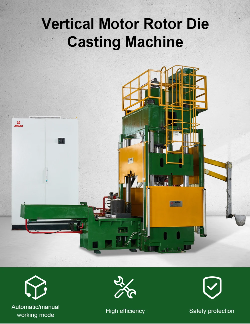 ZhenLi Factory 40T Vertical Rotor Die Casting Machines Aluminum Gravity Metal Casting Machinery details