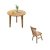 80cm round table with 4 Windsor chairs (natural wood color)