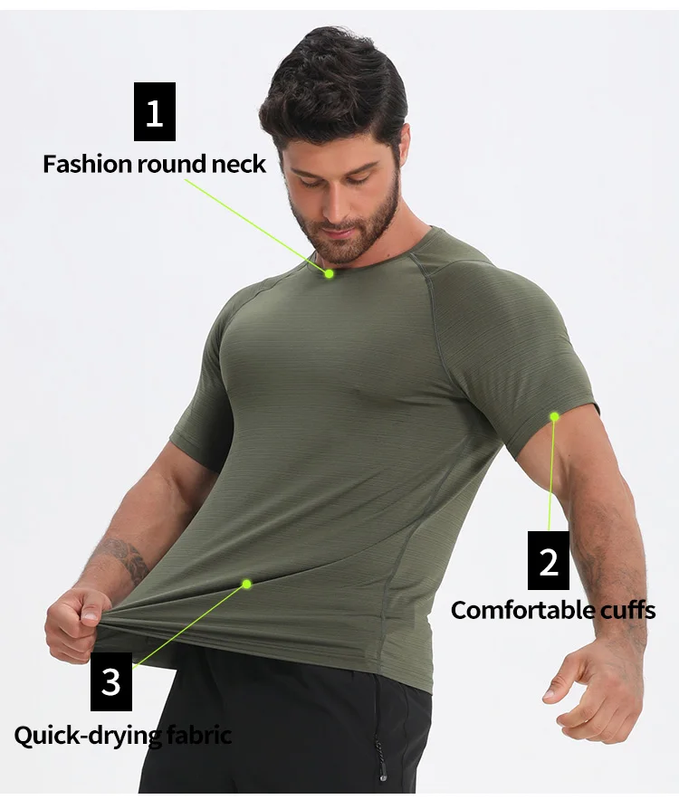 Men Dry Fit T Shirt Moisture Wicking Athletic Tees Wholesale - Buy Gym ...