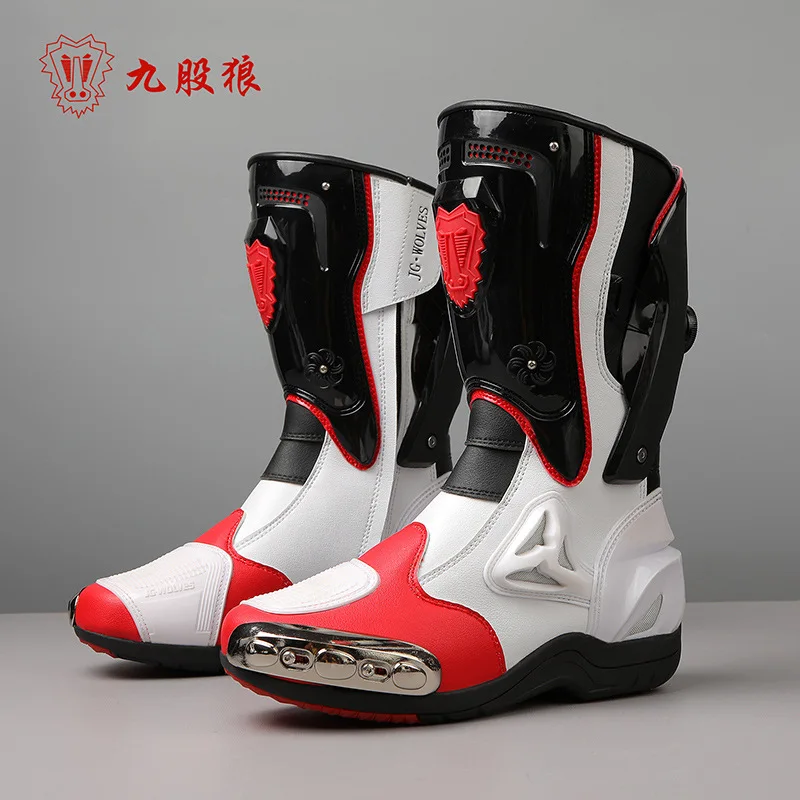 JG Wolves/Jiugulang Professional Motorcycle Cycling Boots Leather