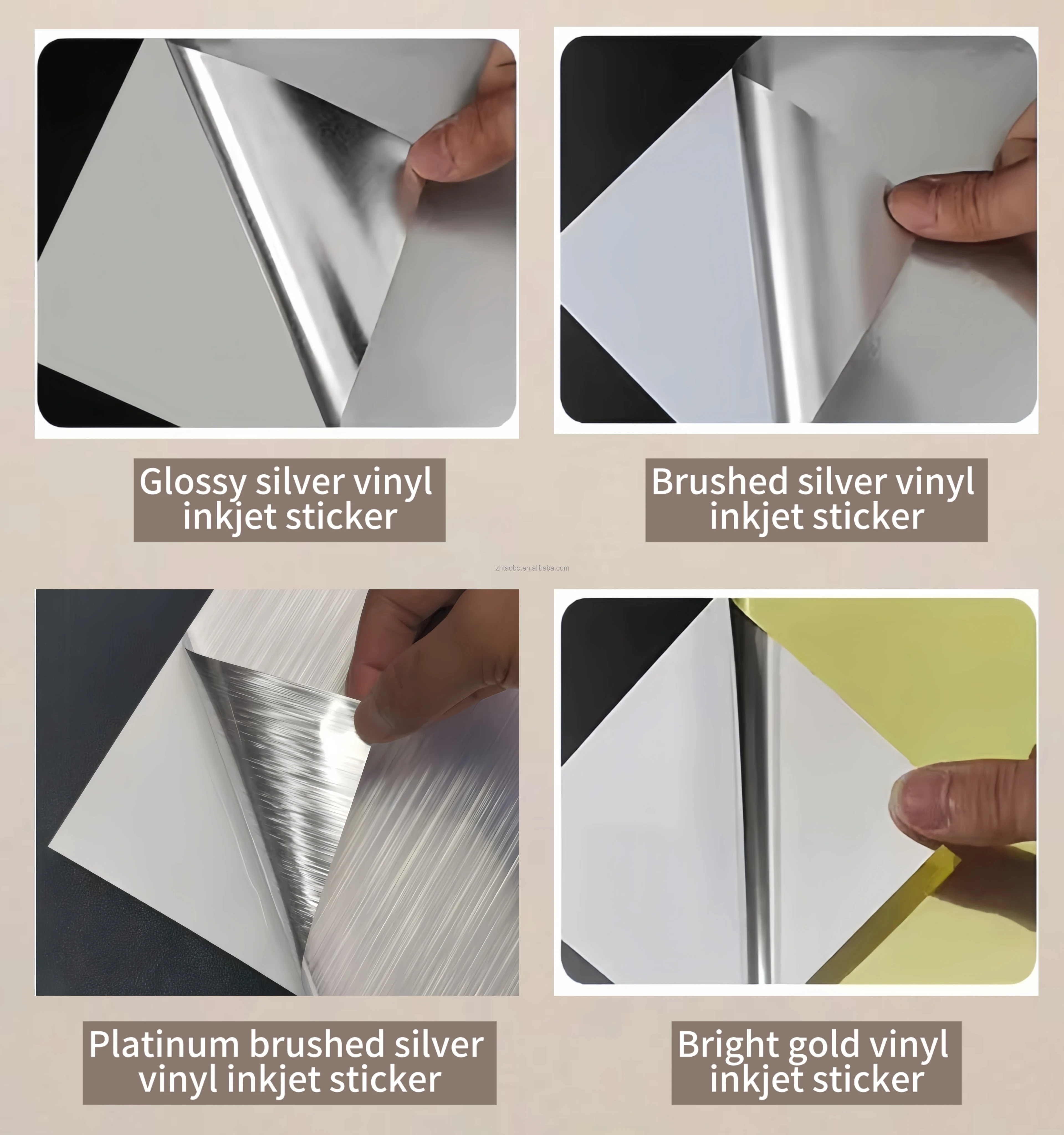 Printable A4 Sticker Paper Self-Adhesive Metallic Texture PET Inkjet ...