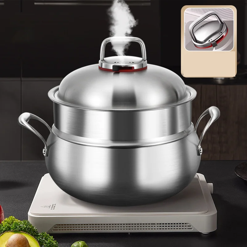 316 Stainless Steel Micro-pressure Cooker New apple Pot Steamer Soup Pot for Household Thickening Stew Micro-pressure Saucepan