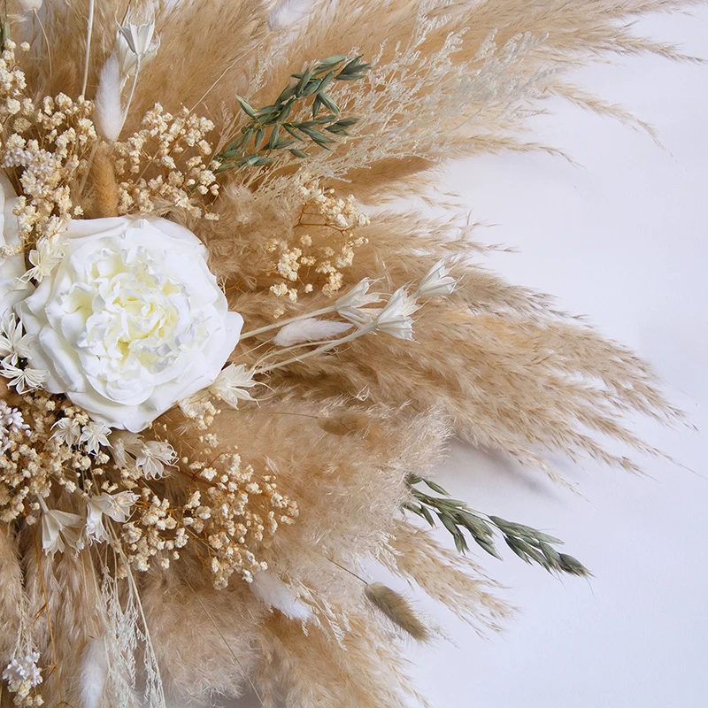 Hagning Diy Dried Flowers Boho Wedding Backdrop Decor Pampas Grass Wall Floral Arrangement Set Rustic Boho Fall Pampas manufacture