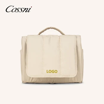 COSSNI Customized Luxury Cosmetic Bag Vertical Cosmetic Storage Bag Portable Hanging Travel Toiletries Bag