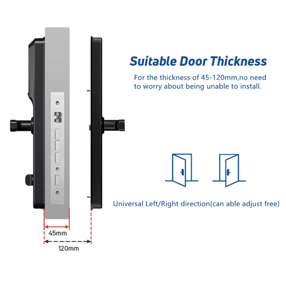 Elock ES237F Smart Home Tuya Wifi 5050 6068 Mortise Electric Touch Screen Security Fingerprint Rfid Card Smart Lock