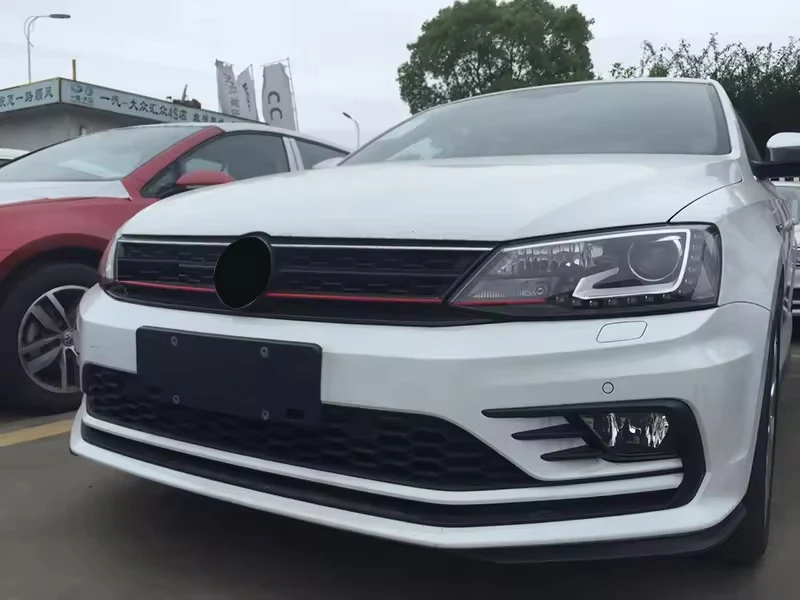 Honeycomb Grille Set For 2011-2014 VW Jetta MK6 - Front Bumper Upper & Lower W/ Bezels (4pc)