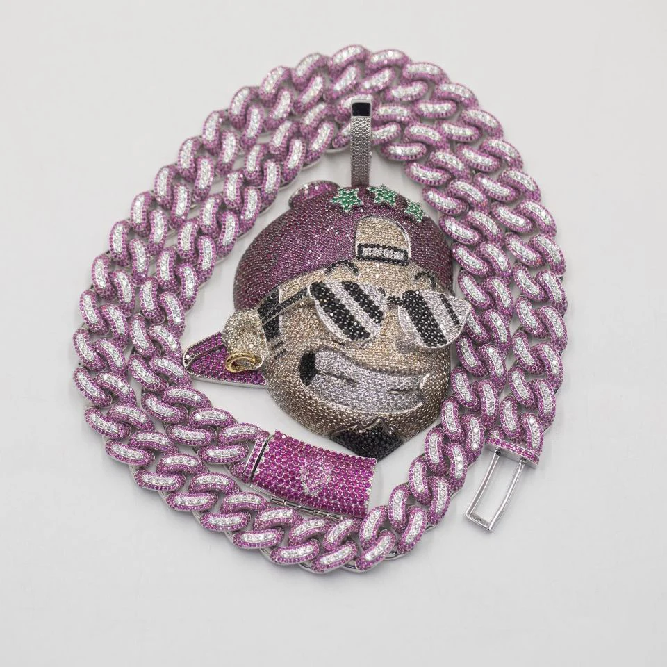 Famous Rapper Star Jewelry Hip Hop Men 925 Sterling Silver Micro Paved VVS  Moissanite Diamond Iced Out Custom Cool Boy Pendant