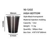 90-360 high foot transparent black injection molded cup