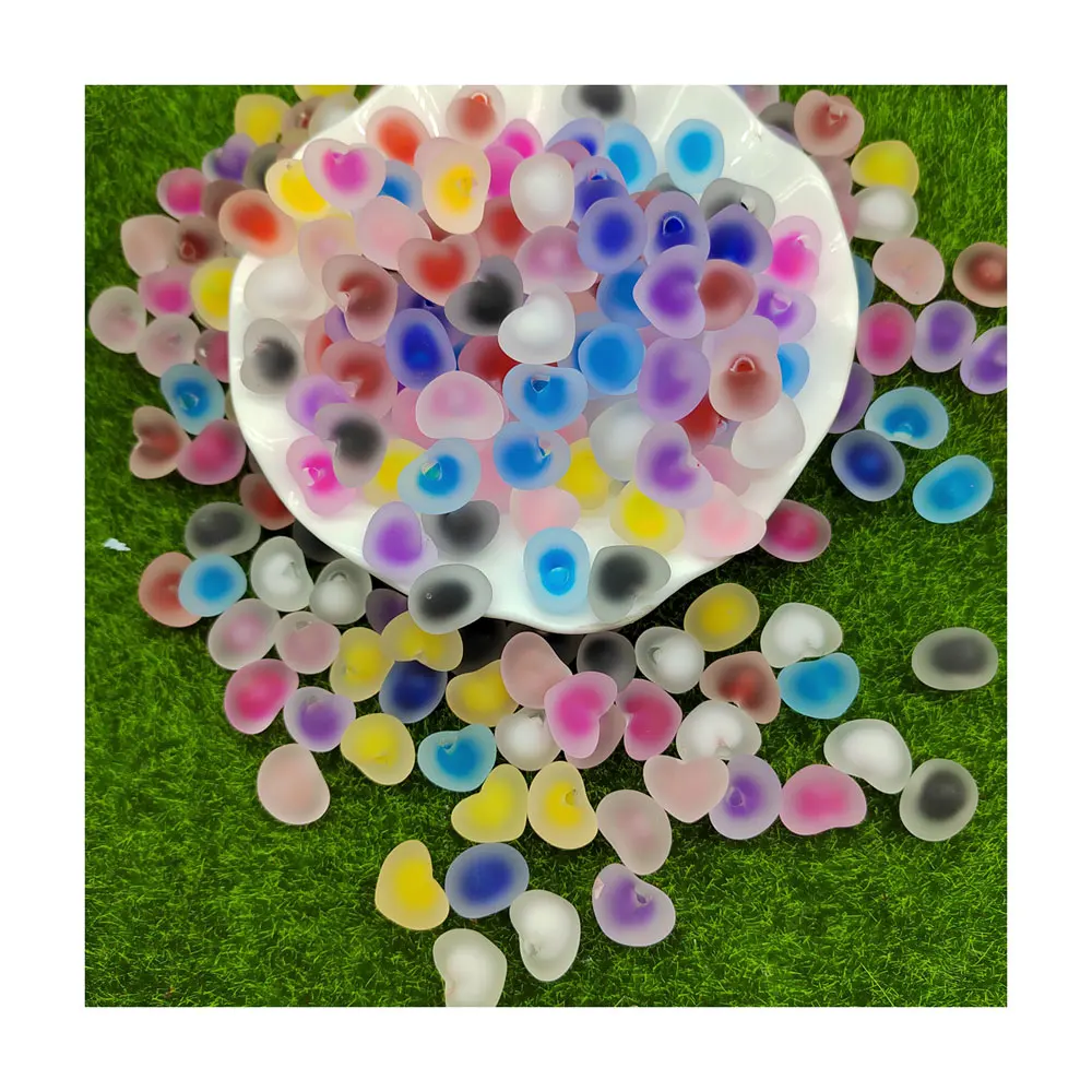 Frog Spawn Beads Slime 16mm Matte Transparent Acrylic Round Ball Beads Heart Shape for Earring Pendants Jewelry Accessories