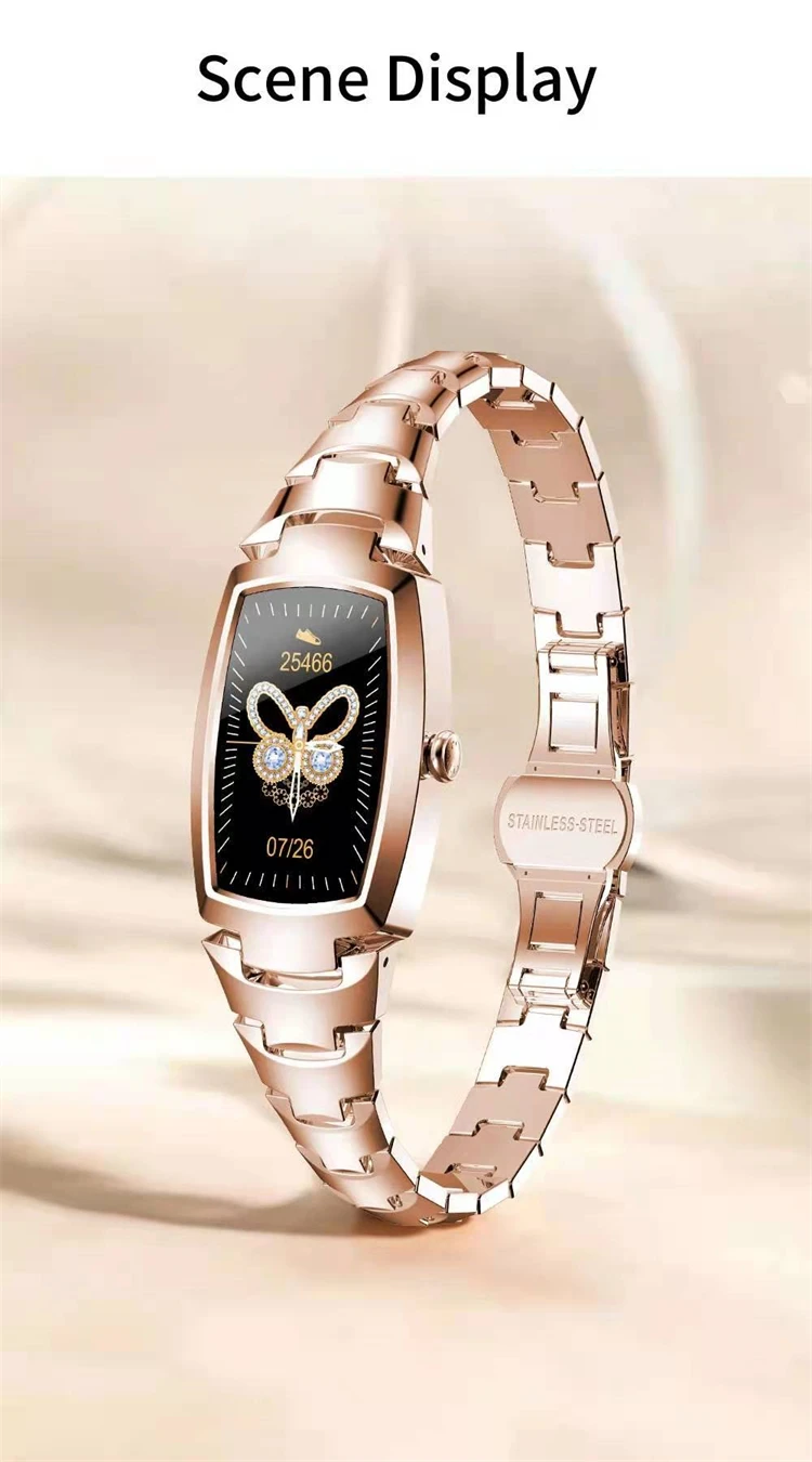 2021 New Launched Fashion ladies Bracelet Band H8 pro Smartwatch Women Heart Rate Blood Pressure Smart Watch H8 pro