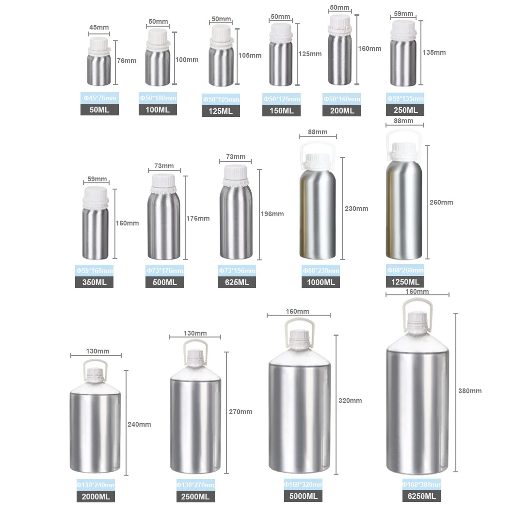 Different Sizes Bpa-Free Tamper Evident Lid Metal Fragrance Oil Bottles ...