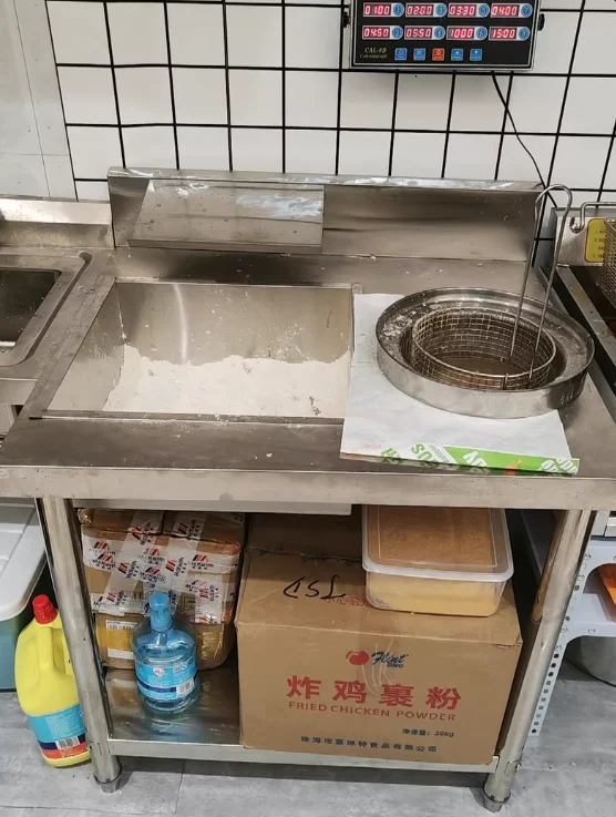 Commercial KFC Equipment Electric Chicken Breading Table OEM