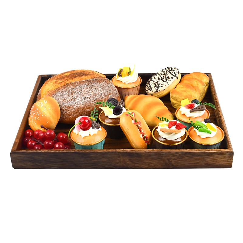 WDF unique kitchen trays set food wood valet trays serving platter party extra large acacia wood serving tray with handles details