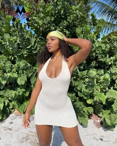 New Product Sports Out Wear Deep v Sexy One Piece Women  Casual Swim Dress