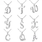 Silver Silver Custom Silver Letter S Pendant Necklace Alphabet Jewelry 925 Sterling Silver Initial Cz Letter Pendant Necklace