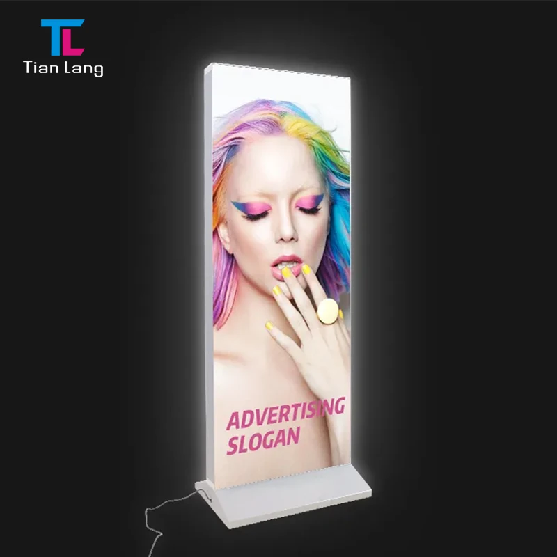 TianLang prievartinis 100*200 cm SEG reklamos šviesinė dėžutė su greita montavimo sistema, pakeičiamu baterijų akumuliatoriumi, ratais ir stovinančiu rodymu