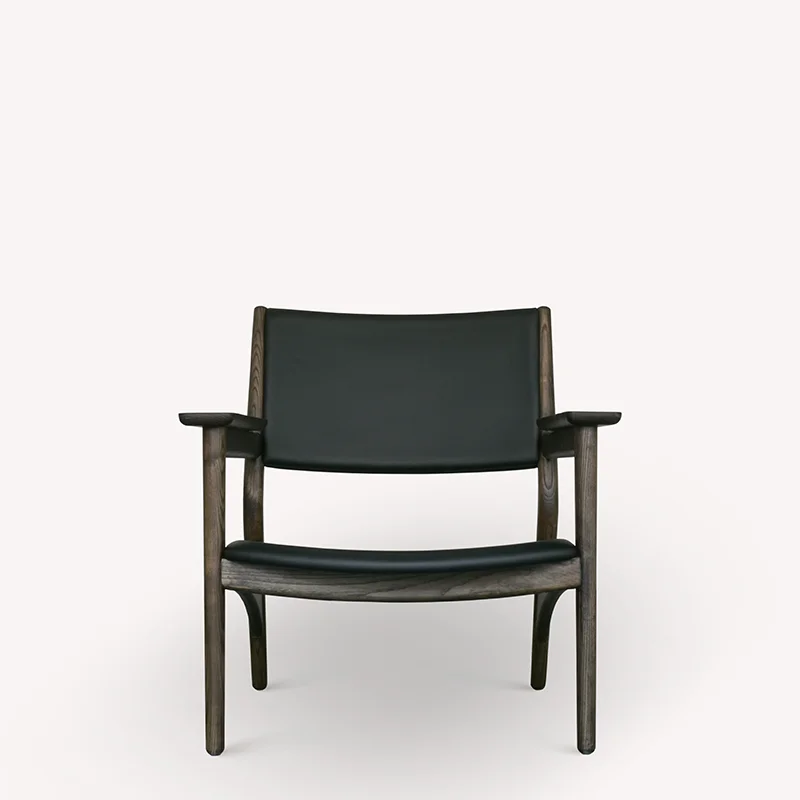N-lc01 Chair Designer Japanese Leather Leisure Solid Wood Armchair Reception