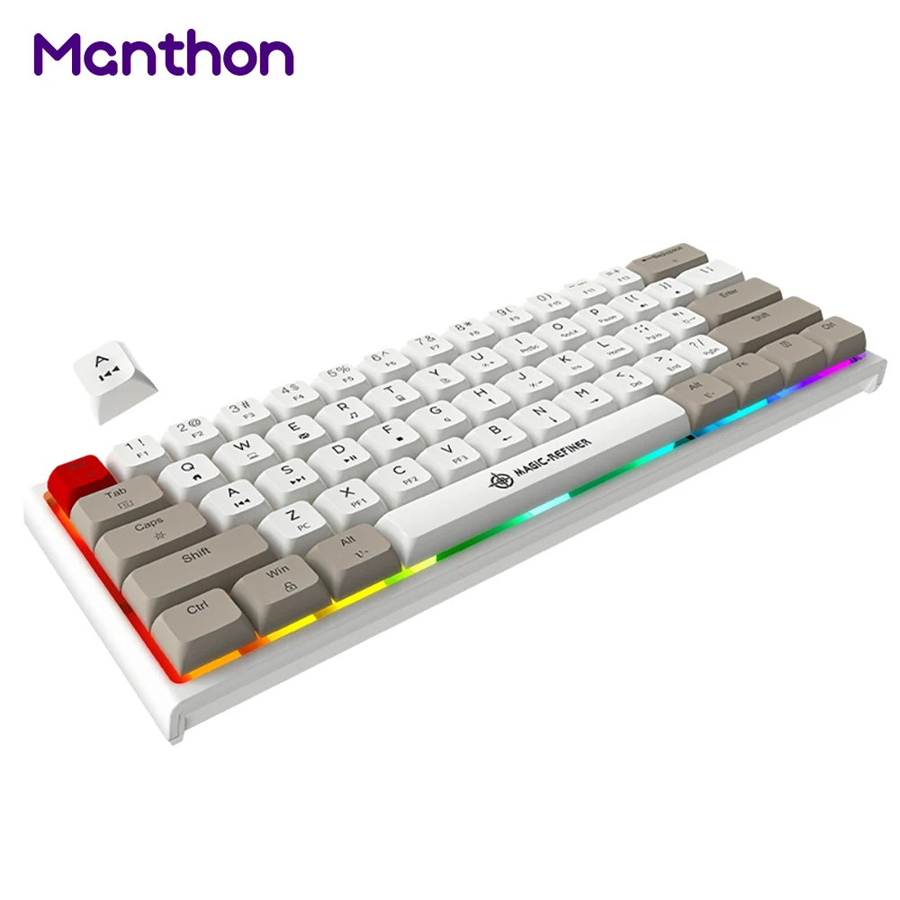 67 Keys 60% 60% Direct Shipping Gaming Mechanical Keyboard with DIY Red White Keys