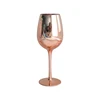pink gold rimmed wine glass D