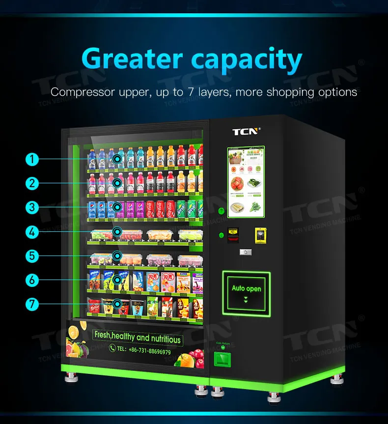 TCN Automatic Cold Fresh Food Vending Machines for Sale - 21.5