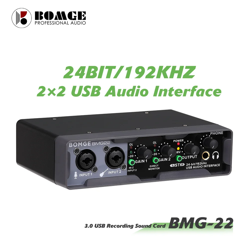 BOMGE USB オーディオ 遅かれ インターフェイス 24 ビット/192 kHz