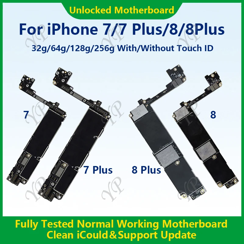 For Iphone 7plus Phone Motherboard for 7 Iphone 32gb 128 Gb 256gb with Touch ID
