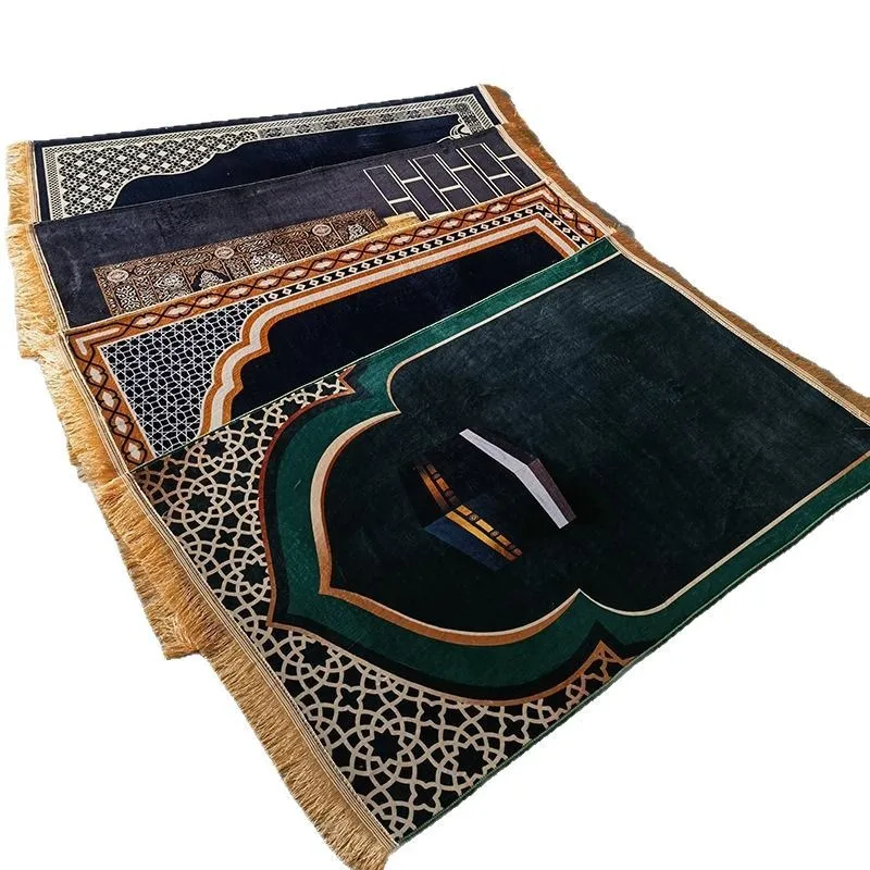 Luxury Thickened Flannel Muslim Prayer Mat - Non-Slip Soft Durable Design With Tassel, Home & Outdoor Use_voghion.com