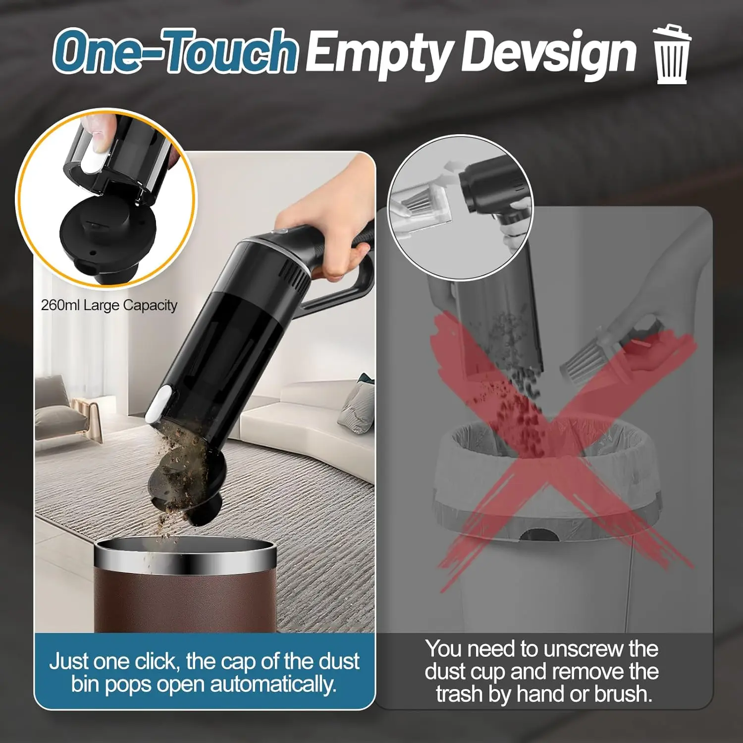 127 Highpower Abs Material Wireless Vacuum Cleaner Small And Light