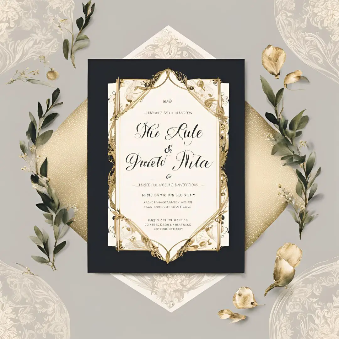 Custom Design Size Pattern Logo Wedding Cards Gold Mirror Acrylic Premium Quality Paper & Paperboards Hardcover