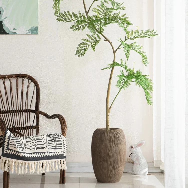 Nordic Style Home Decoration Fiber Clay Pots Custom Indoor Outdoor Decor Ceramic Floor Vases for Flower