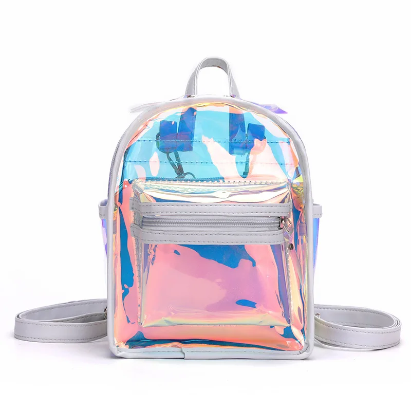 Transparent Laser Jelly Bag - Pink - Silver - Black - White