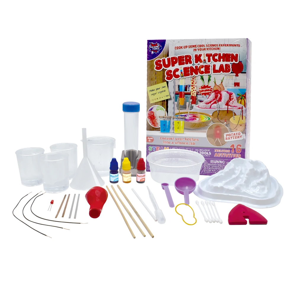 Super Kitchen Science Lab 16 Experiments Kids Learning Toys and Children Experience Chemical Phenomenon Education Kitchen Toys